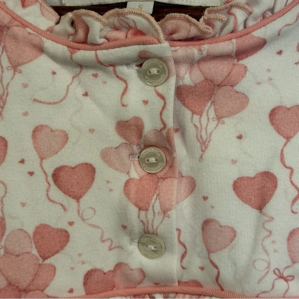 Dondolo Women’s Pink Heart Balloon Pajama Set Size S Valentine Collection Lounge - Picture 3 of 11